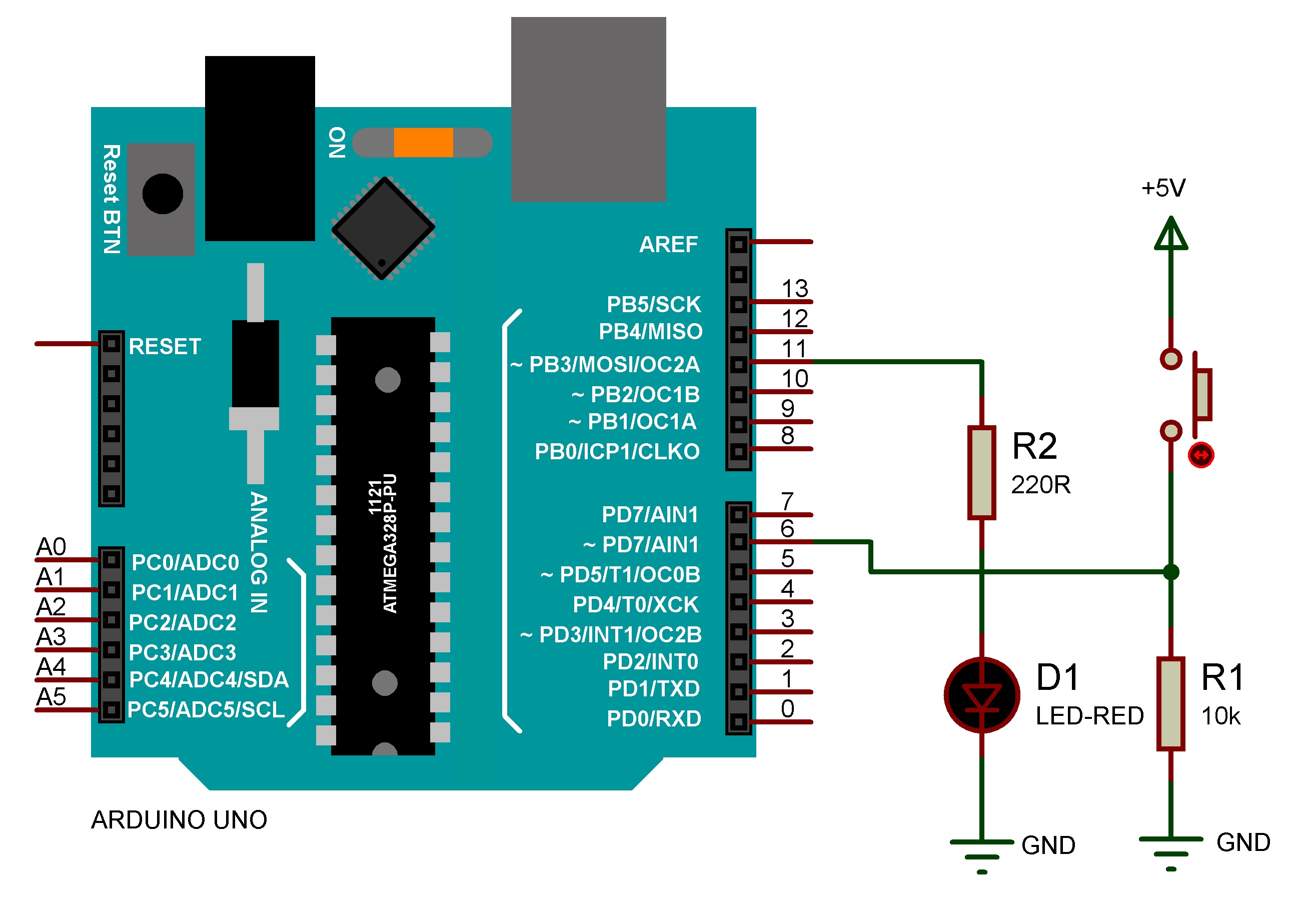 Arduino Uno ile Buton Tıklama Sayacı ve LED Kontrolü