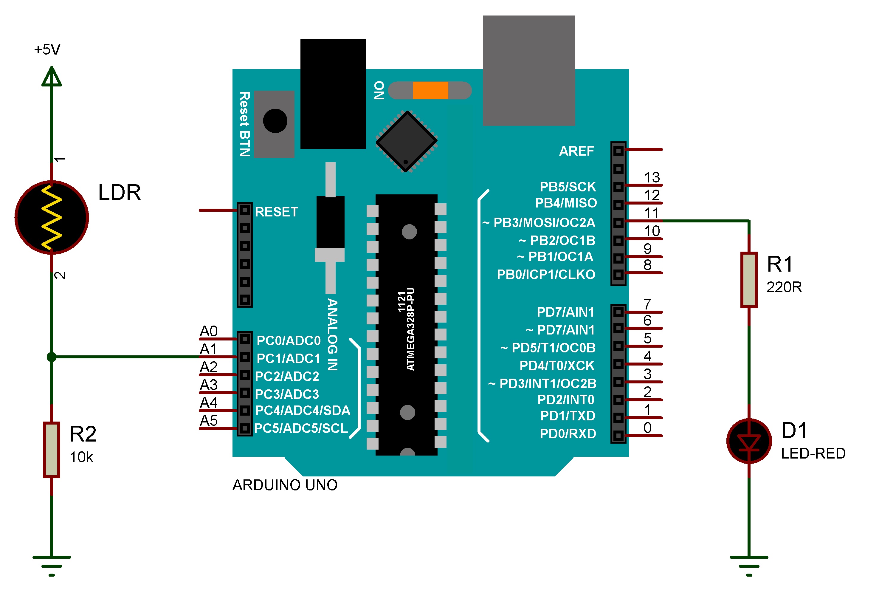 Arduino Uno ile LDR (Foto Direnç) Uygulaması