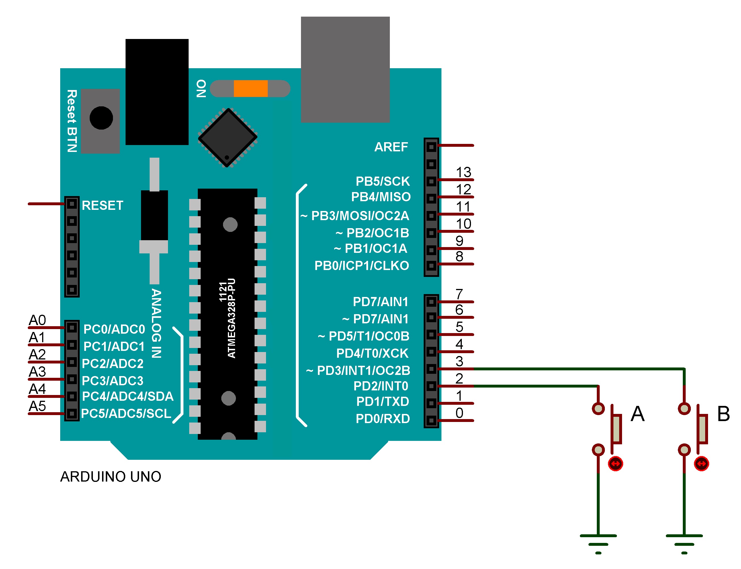 Arduino Uno ile Or (Veya) Mantık Operatörü Kullanımı Uygulaması