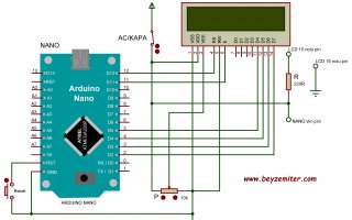 Arduino Nano ile Karakter LCD'li Elektronik Masa İsimliği Uygulaması