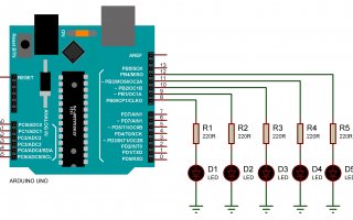 Arduino Uno ile Yürüyen Işık Uygulaması-1