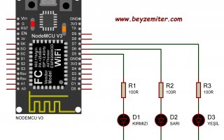 NodeMCU V3 ESP8266 ESP-12E ile Trafik Işıkları Uygulaması